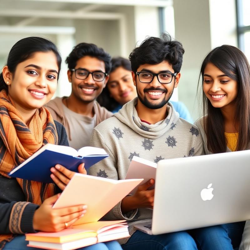Students studying together